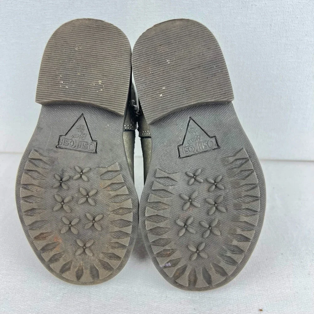 GUC OshKosh B'gosh Taupe Perforated Ankle Boots Zip Toddler Girls Size 6M